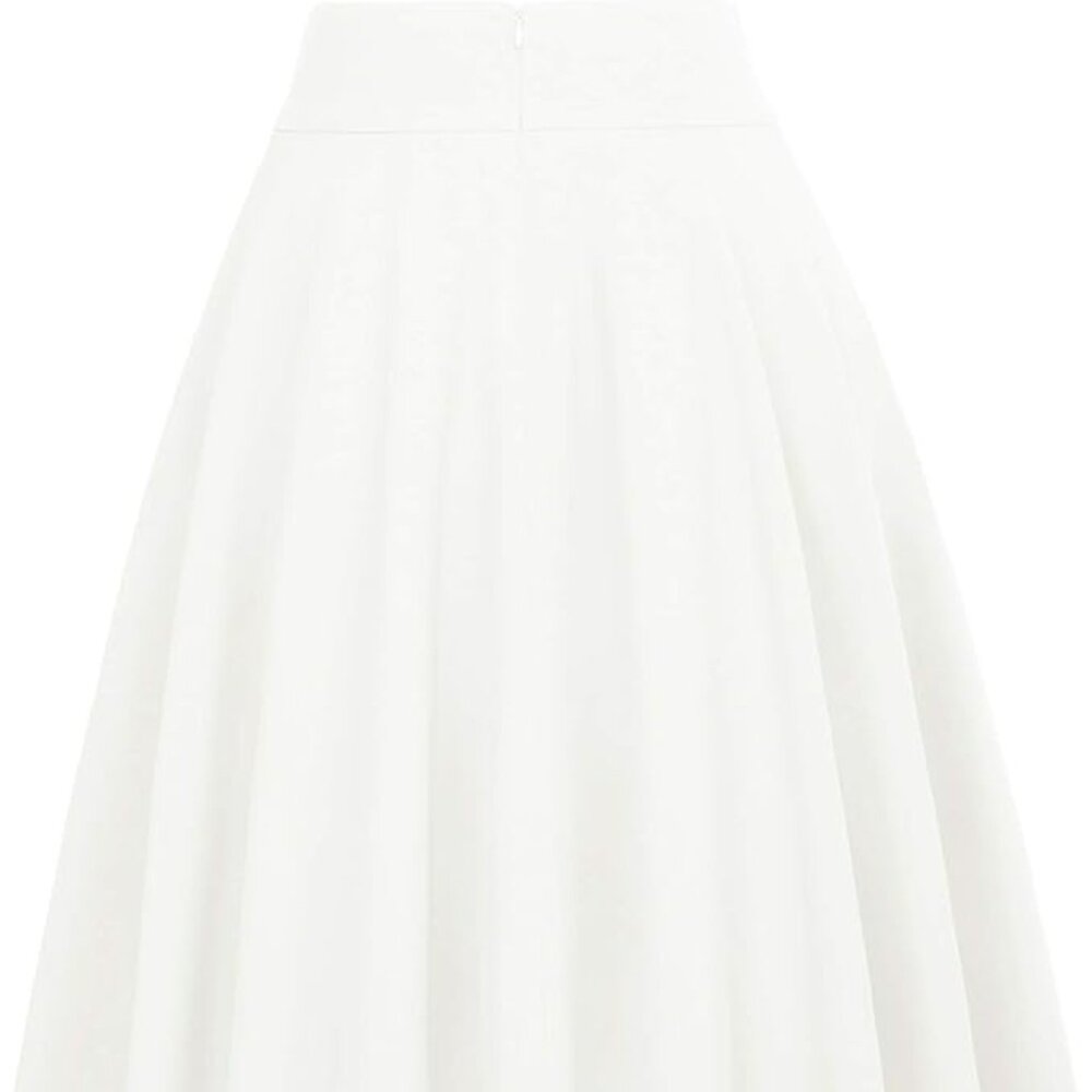 Belle Poque Woman's NWT Elegant White A-Line Pockets Skater Skirt Size Large - Picture 8 of 9